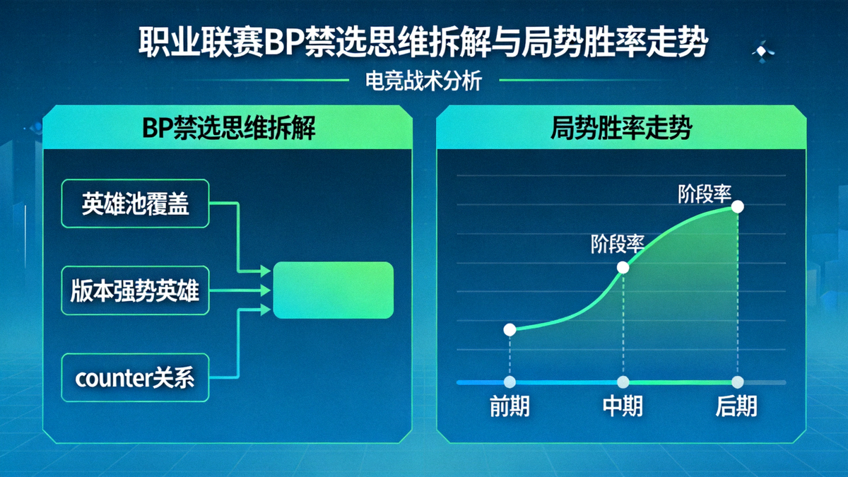 职业联赛BP禁选思维拆解与局势胜率走势沙盘演示画面